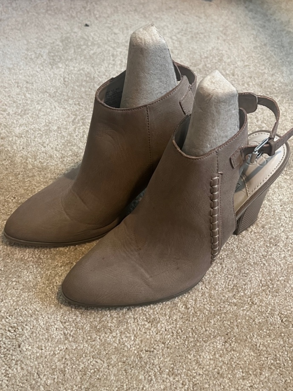 Dana Buchman Taupe Slingback Pointed-Toe Mules